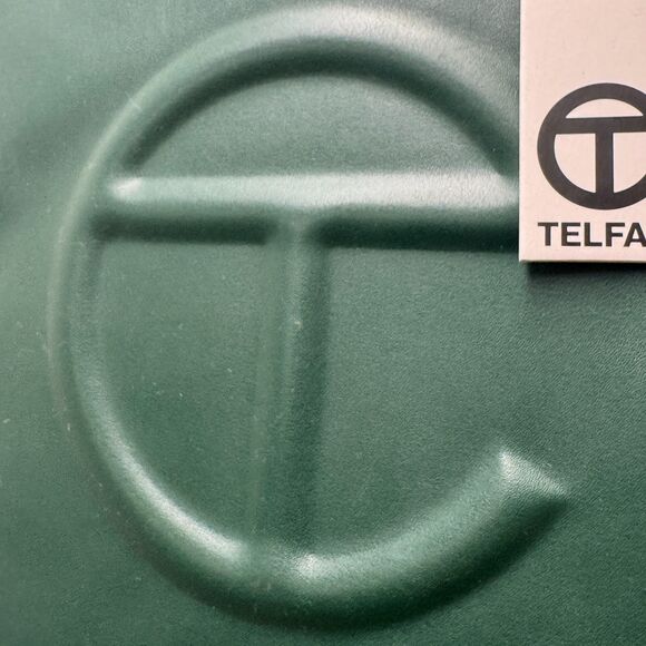 Telfar Medium Shopping Bag Double Handled Tote Dark Olive Vegan Faux Leather NEW - Picture 9 of 10